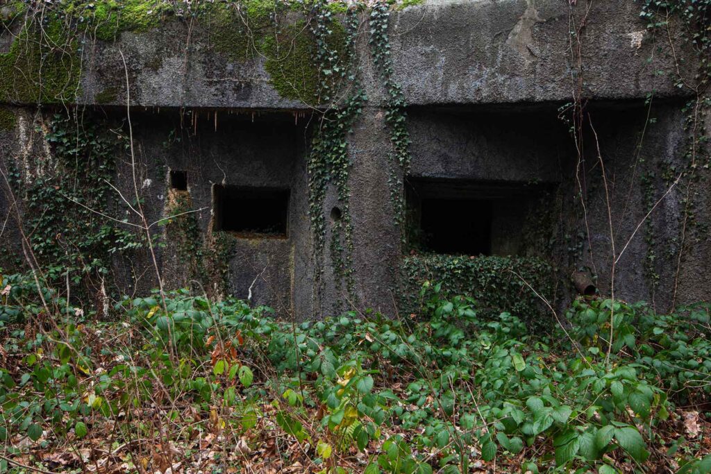 Exterior view of a bunker in the Saint-Michel forest
