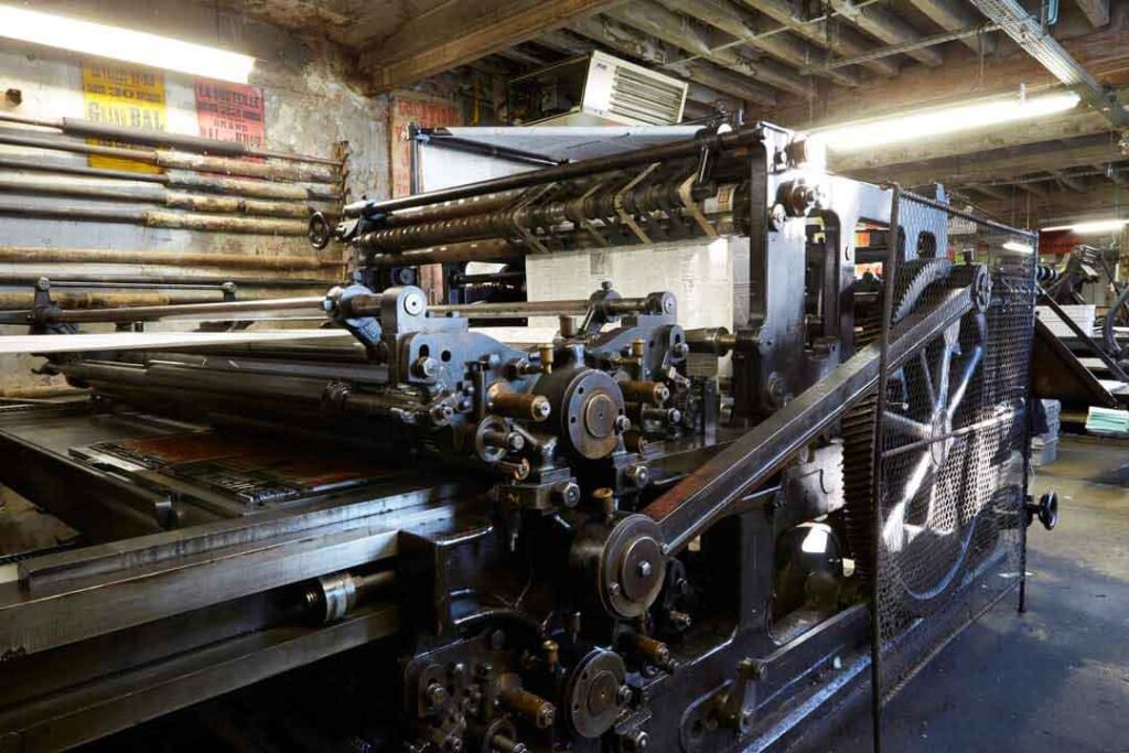 Old rotary printing press, Démocrate de l'Aisne